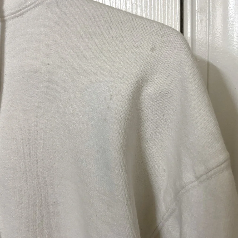 Retro John Galt Brandy Melville White & Ref Flame Sleeves Hoodie OS - Picture 8 of 9